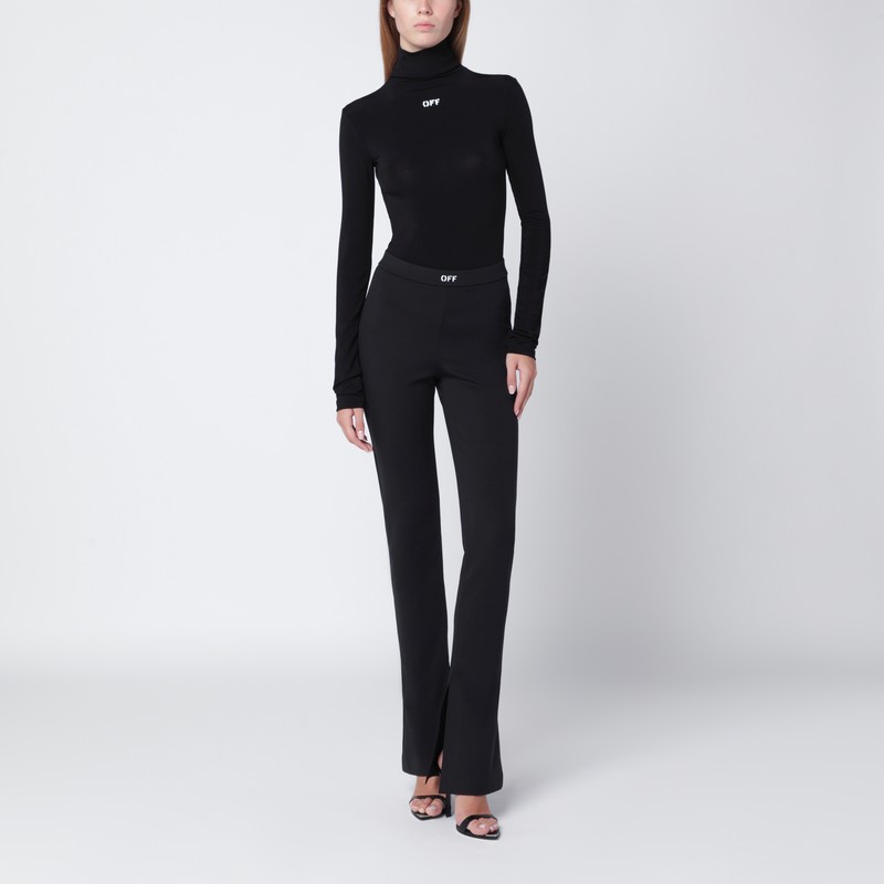Off-white Black Trousers With Off Logo In Black