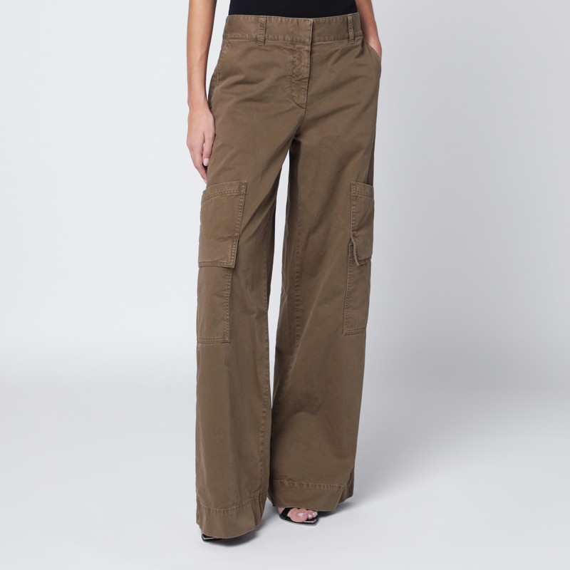 Brown cotton cargo trousers