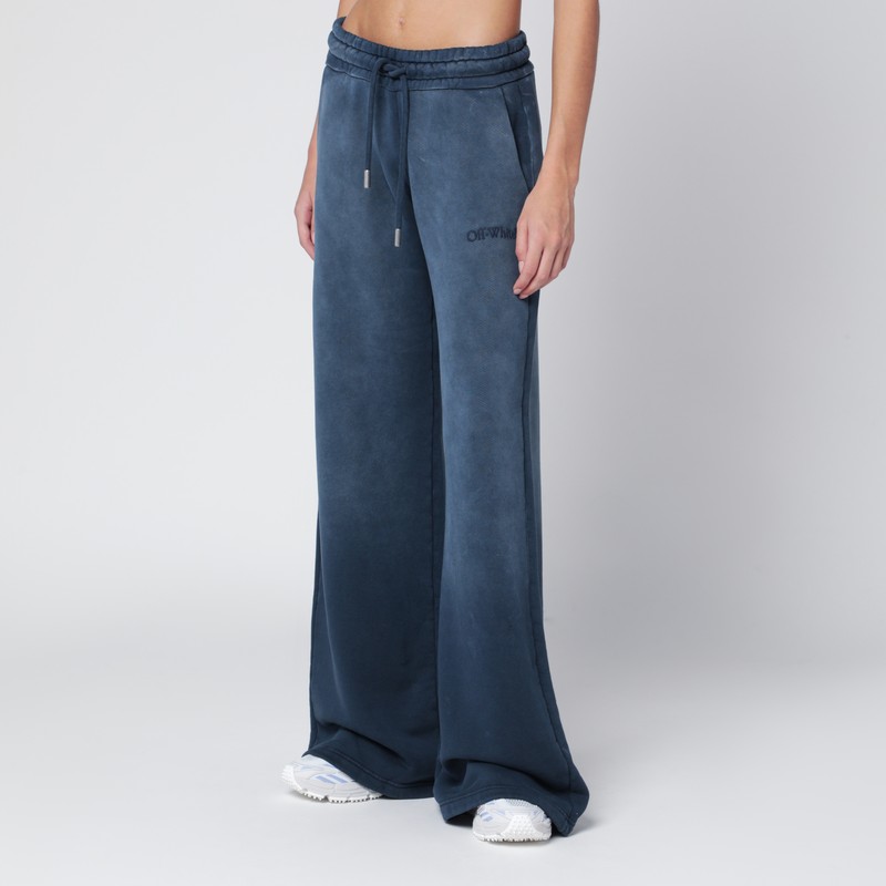 Off-white Blue Washed-effect Jogging Trousers In Blue