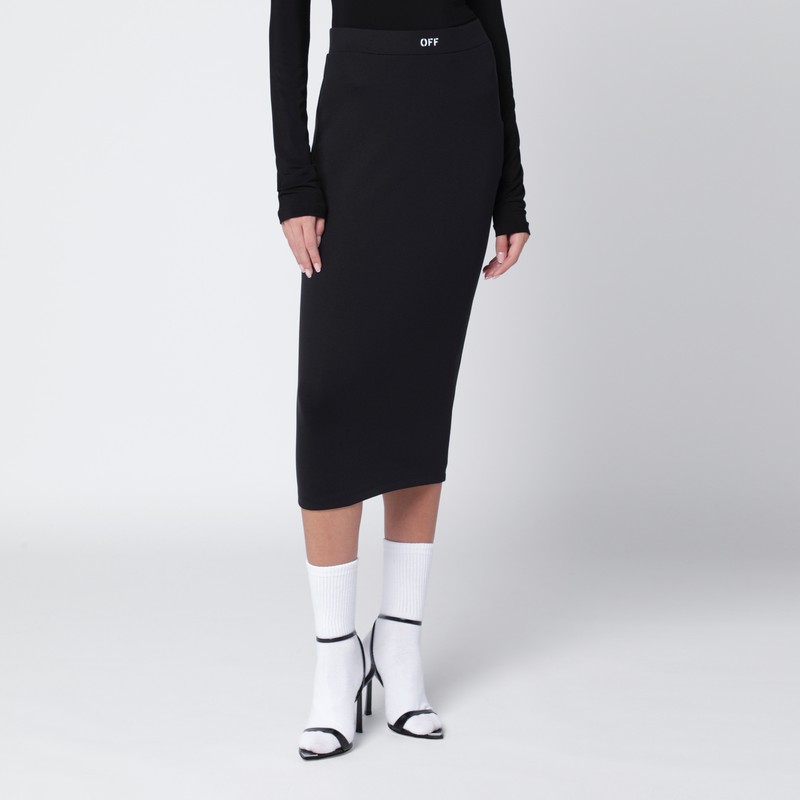 Black pencil skirt with OFF logo