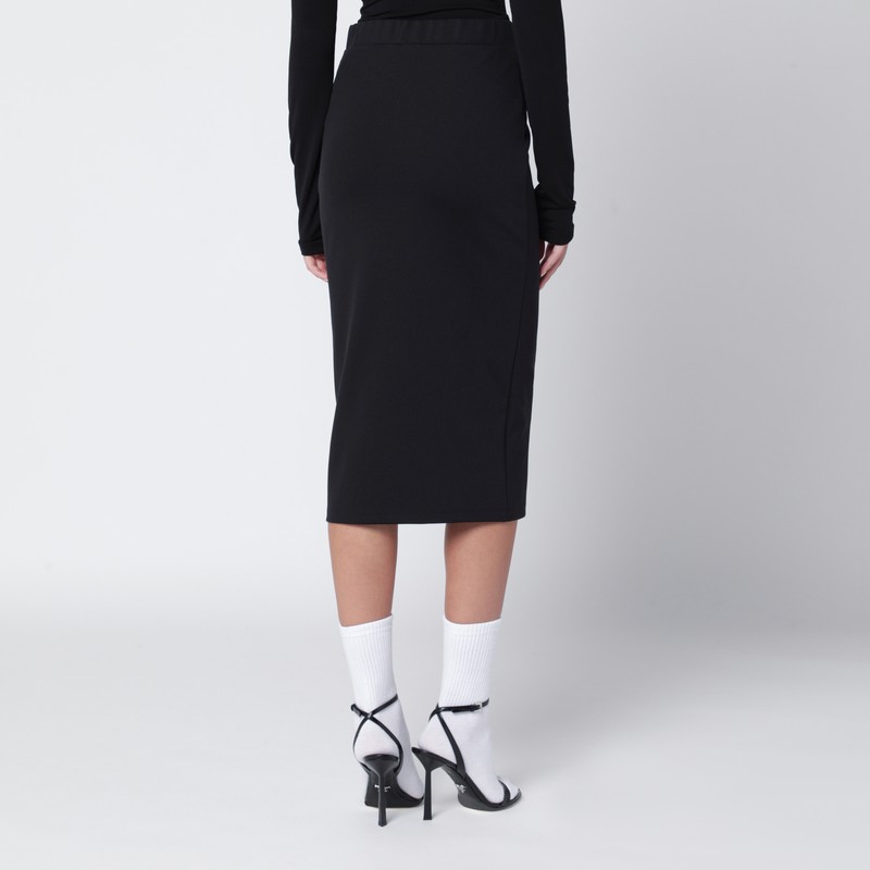 Off-white Black Pencil Skirt With Off Logo In Black