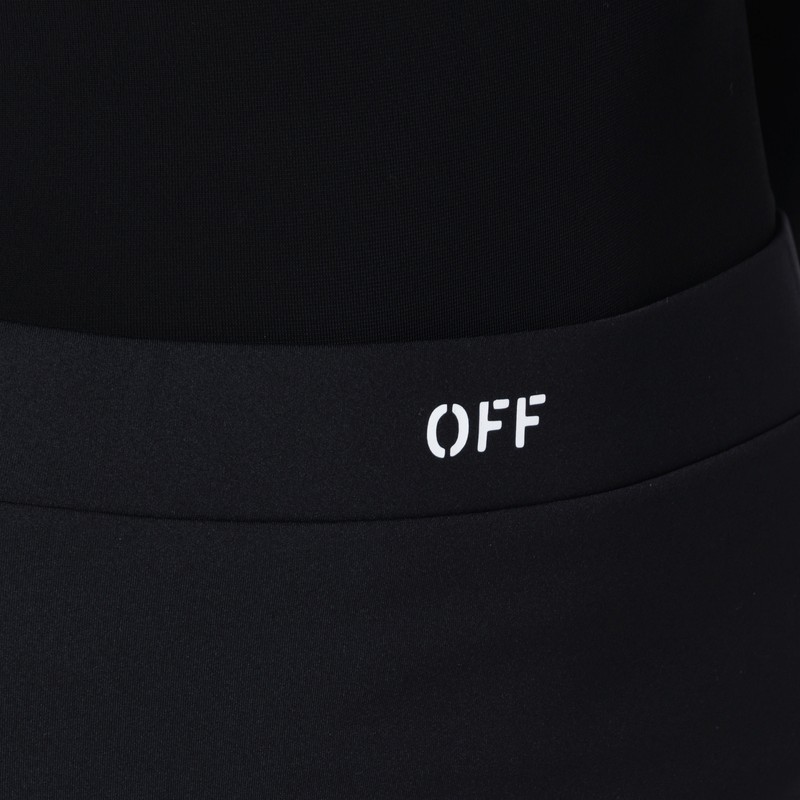 Off-white Black Pencil Skirt With Off Logo In Black