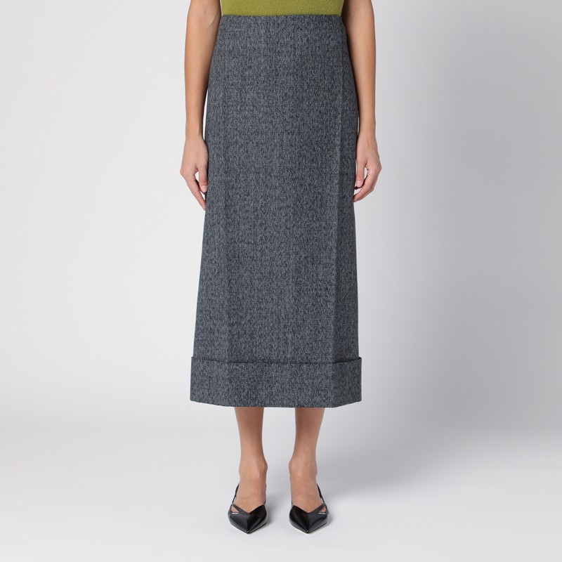 Midi skirt in mouliné