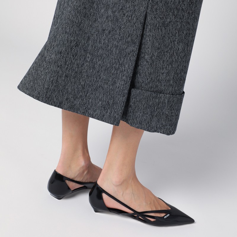 Prada Wool Long Skirt In Gray