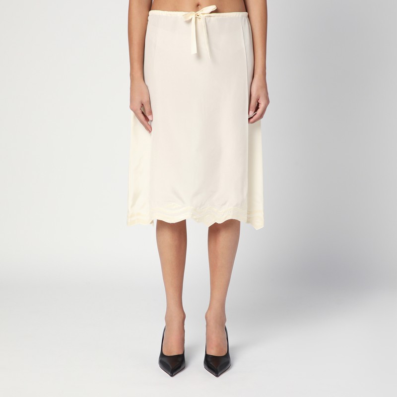 Ivory silk skirt