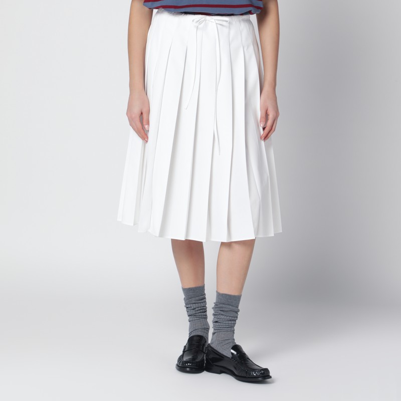 White tiered midi skirt