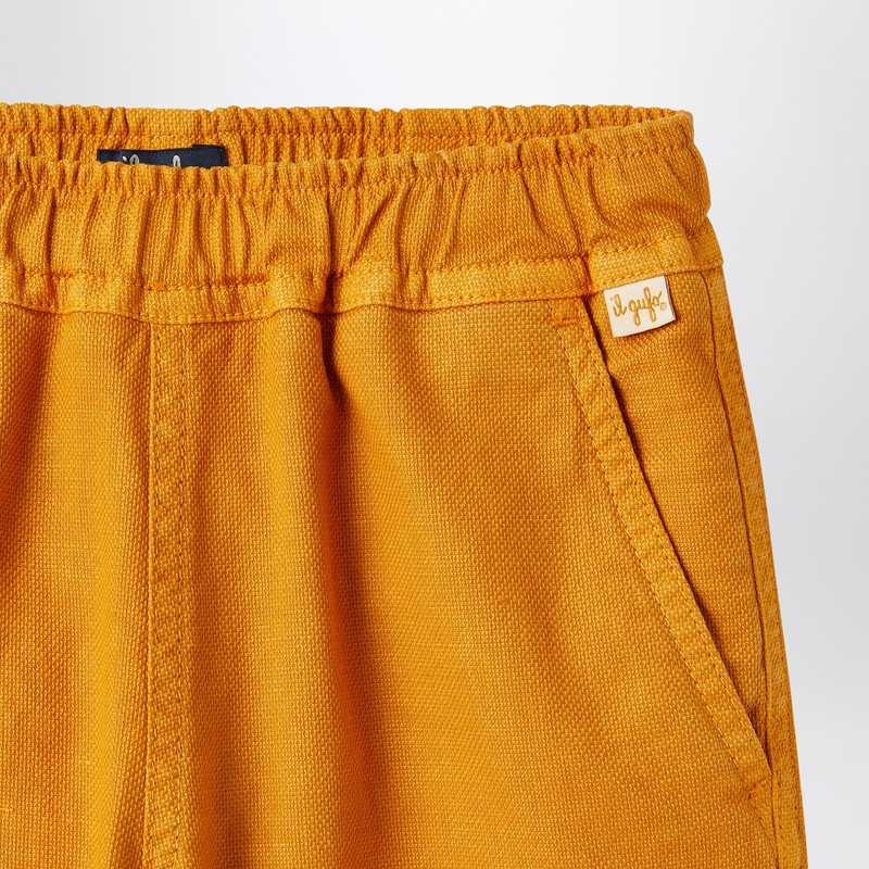 Il Gufo Cinnamon-coloured Linen-blend Trousers In Beige