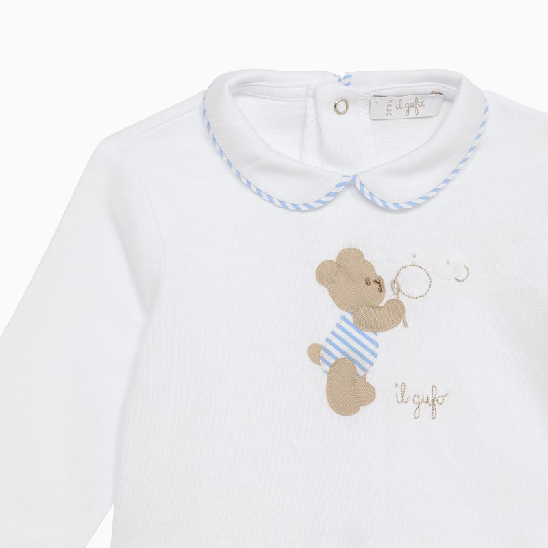 Il Gufo Bear-patch Pyjamas In Light Blue