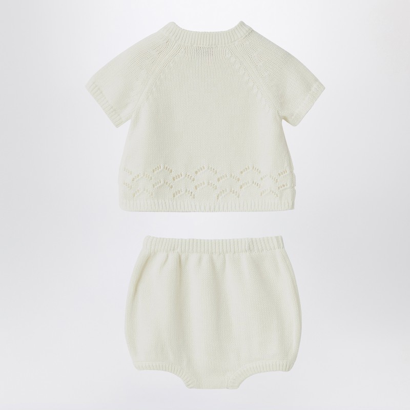 Il Gufo White Milk Set In Organic Cotton In White