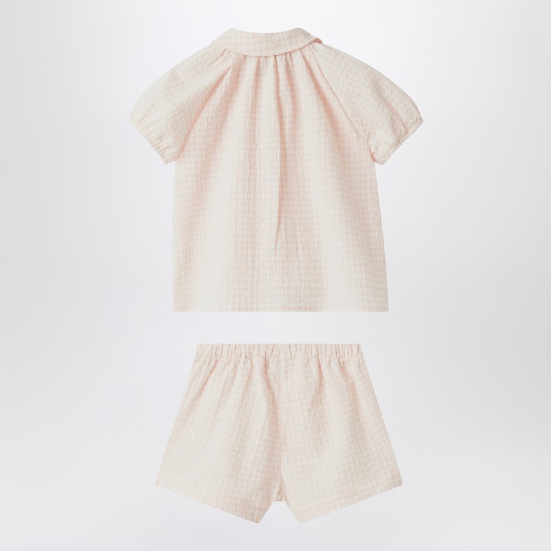 Il Gufo Pink Set In Seersucker In Pink