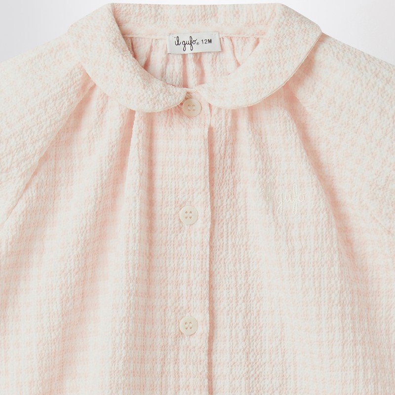 Il Gufo Pink Set In Seersucker In Pink