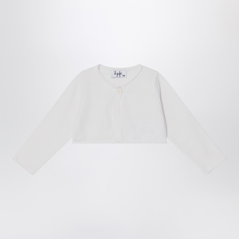 Short wrap cardigan white milk