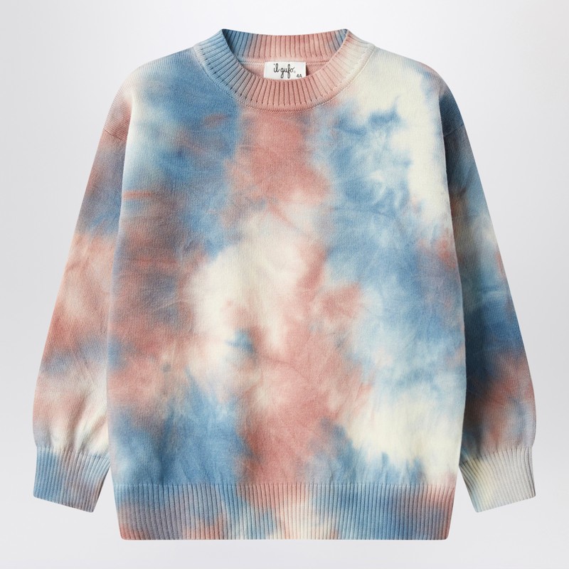 Il Gufo Sweater With Airbrush-effect Tie-dye Print In Blue