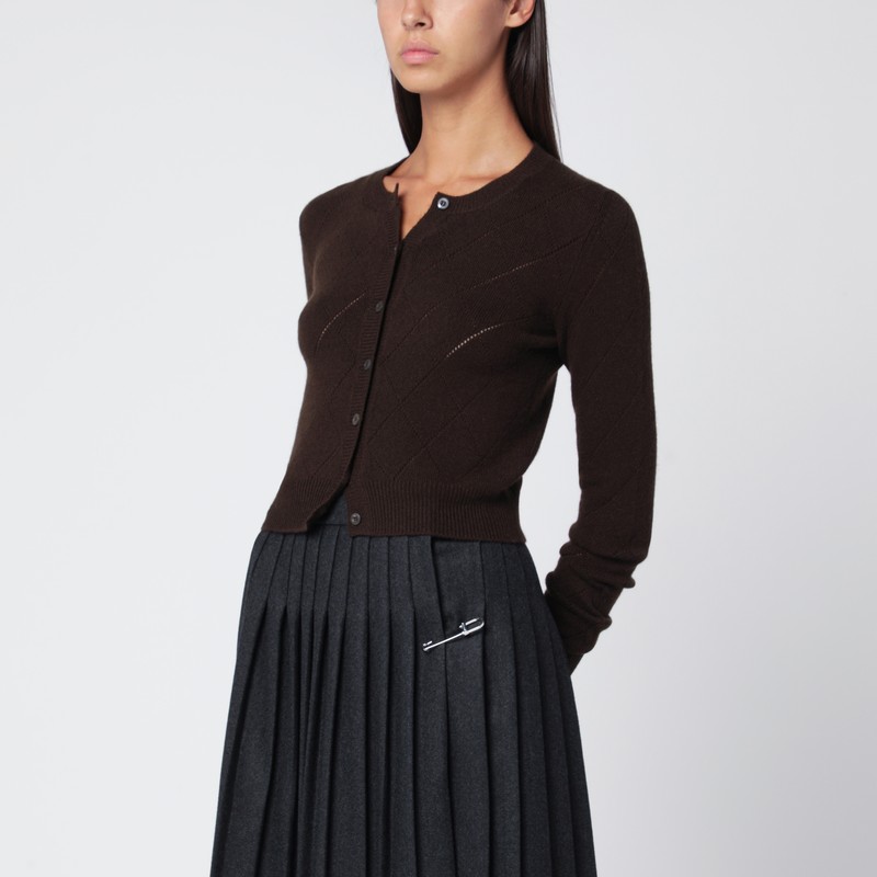 Dark brown cashmere cardigan