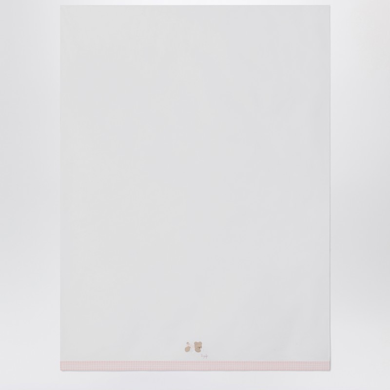 Il Gufo Crib Set With Sheet And Pillowcase White/pink In White