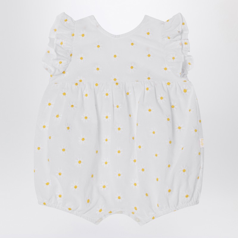 White romper with floral embroidery