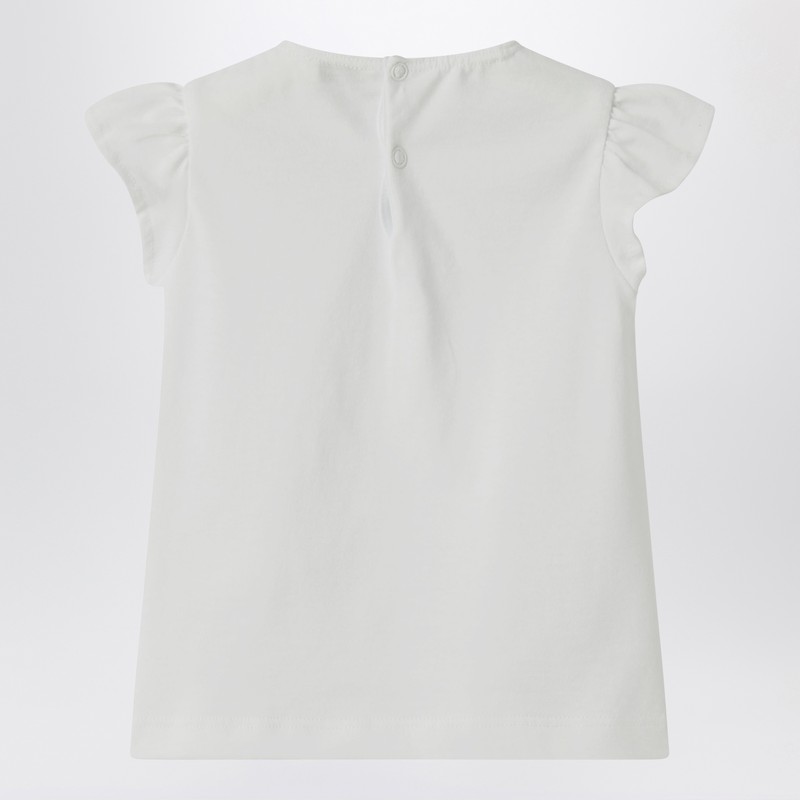 Il Gufo White T-shirt With Ruffled Sleeves In White