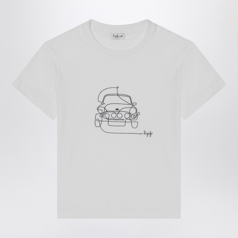 Il Gufo White T-shirt With Embroidered Logo In White