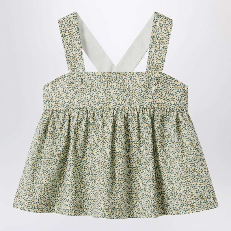 Forest green top in Liberty fabric