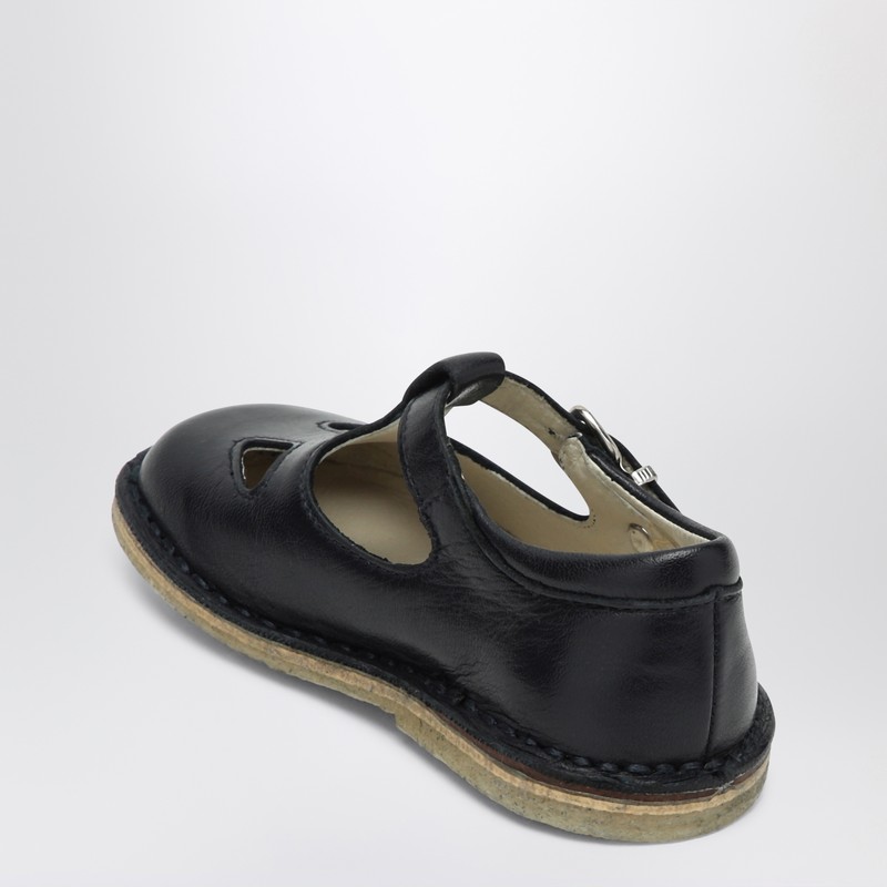 Il Gufo Sandal With Blue Eyelets In Leather In Blue