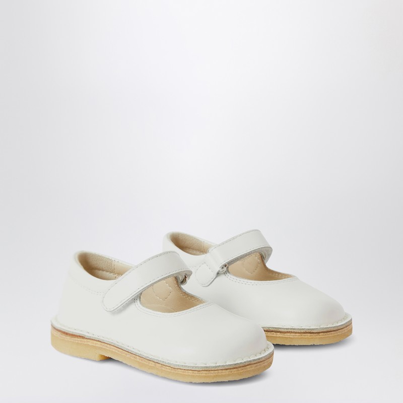 Il Gufo White Leather Sandal With Strap In White