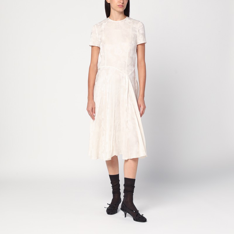 Ivory dress in damask silk blend