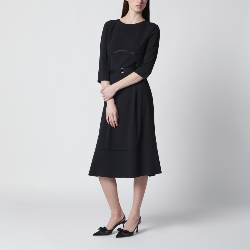 Black silk-blend dress