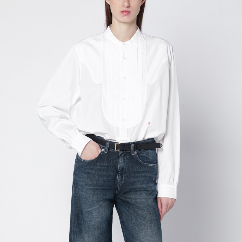 White cotton canvas shirt