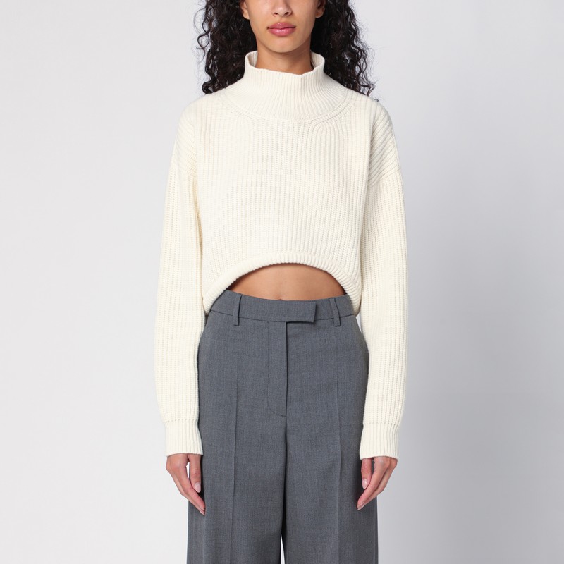 Erika Cavallini Evelina Cream Turtleneck Sweater In White