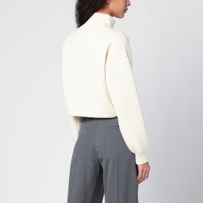 Erika Cavallini Evelina Cream Turtleneck Sweater In White