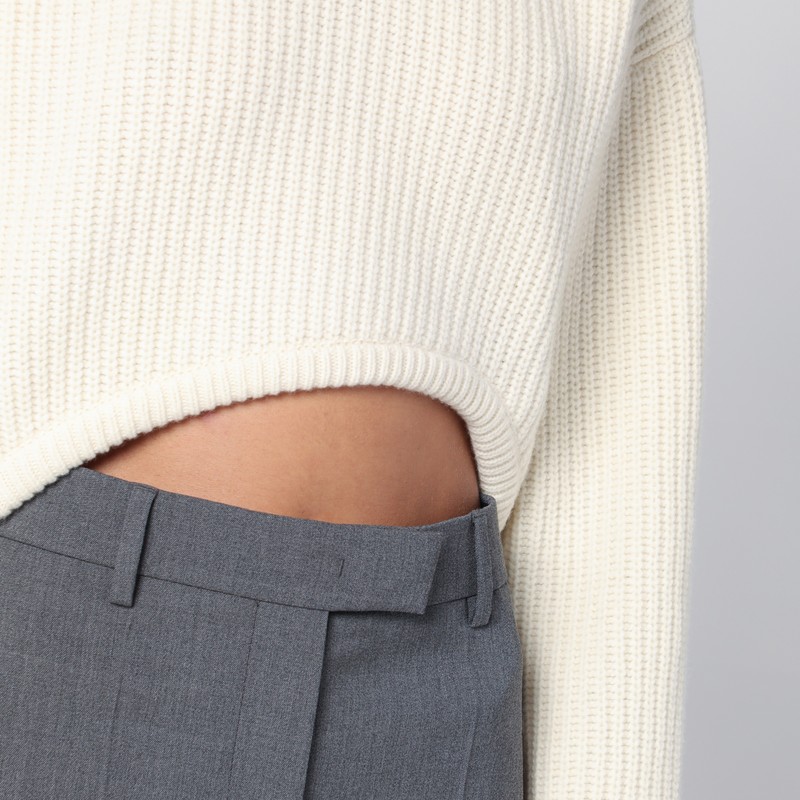 Erika Cavallini Evelina Cream Turtleneck Sweater In White