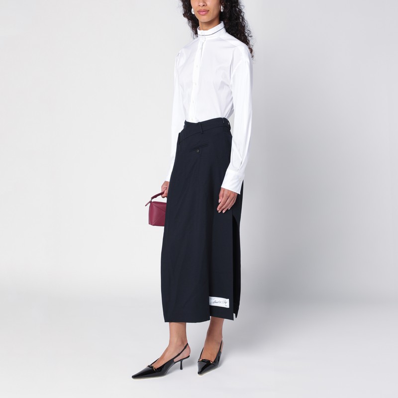Erika Cavallini Matilda Asymmetrical Midi Skirt In Blue