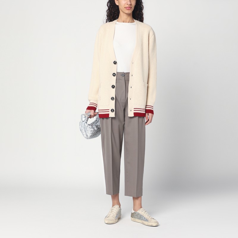 Erika Cavallini Dove-coloured Wool-blend Trousers In Brown