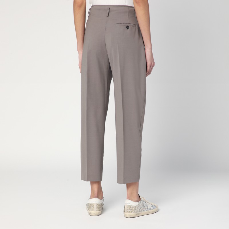 Erika Cavallini Dove-coloured Wool-blend Trousers In Brown