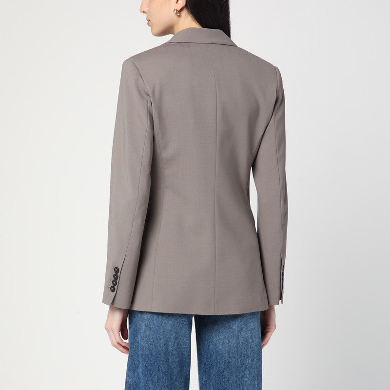 Erika Cavallini Single-breasted Jacket In Taupe Colour In Brown