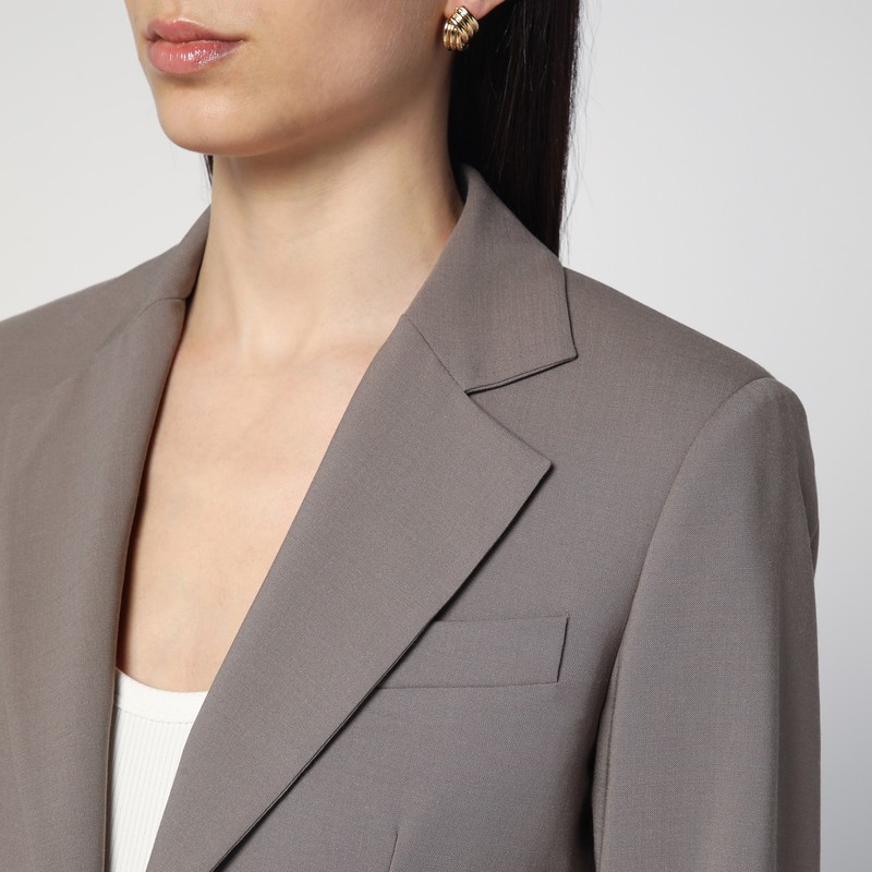 Erika Cavallini Single-breasted Jacket In Taupe Colour In Brown