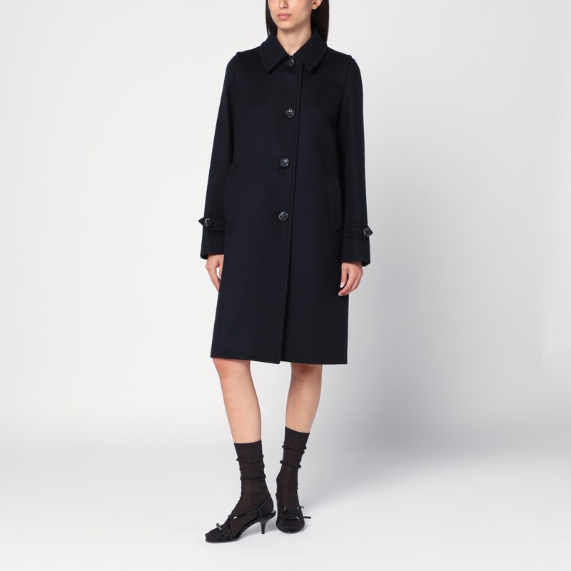 Cappotto monopetto blu in lana - Prada - Modalova
