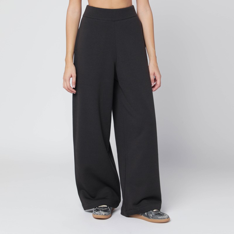Wide brown wool-blend trousers