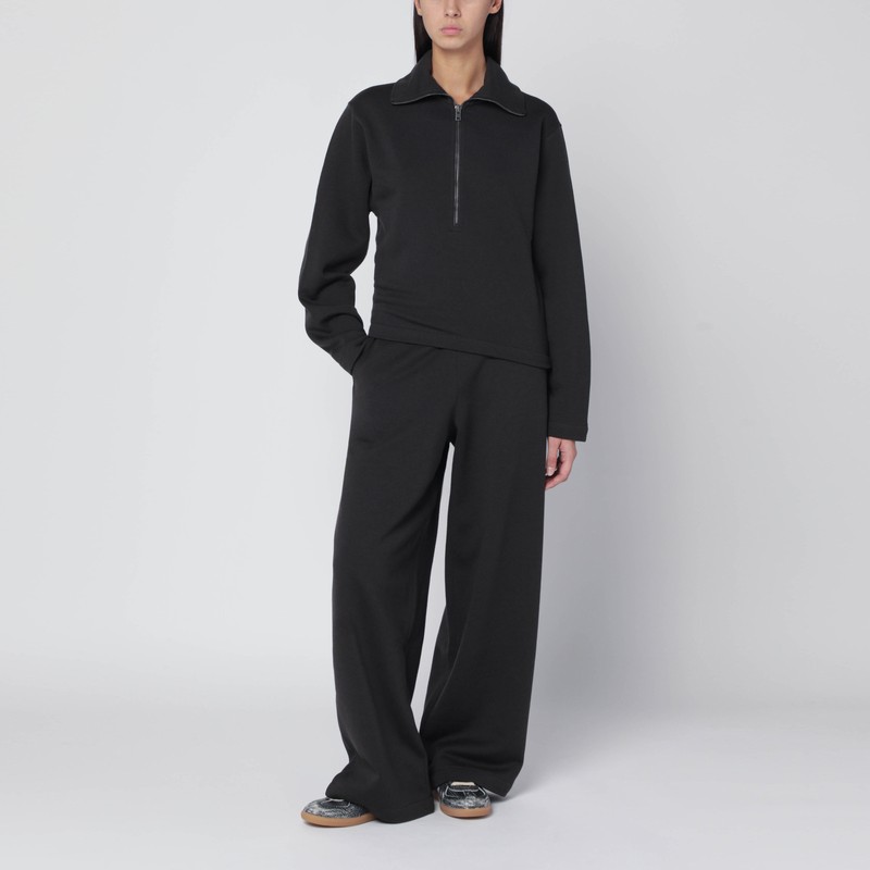 Lemaire Wide Brown Wool-blend Trousers In Brown