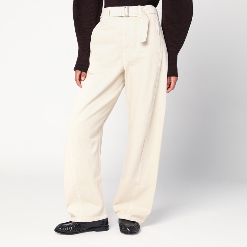 Cream trousers with belt