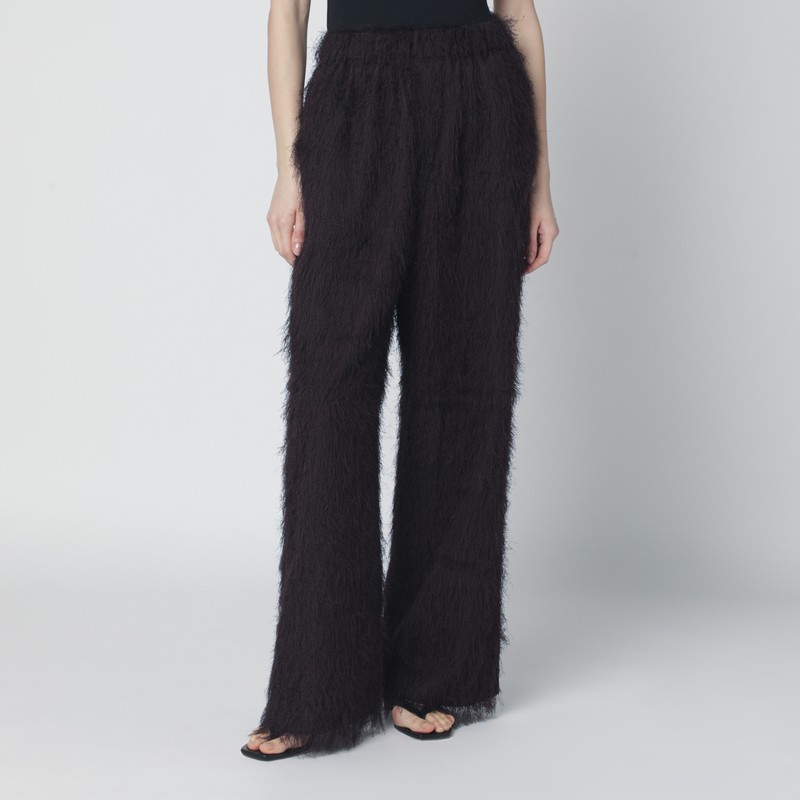 Dark brown fringed trousers