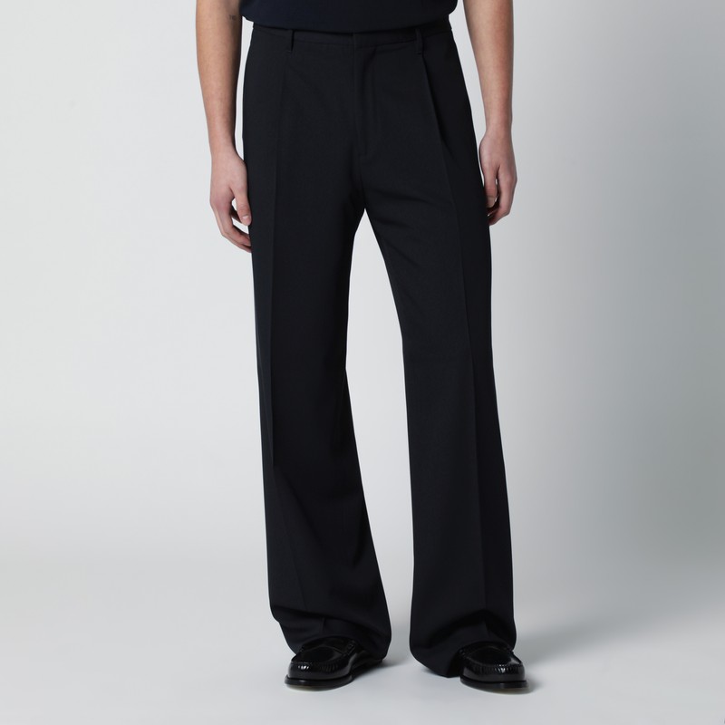 Blue wool trousers