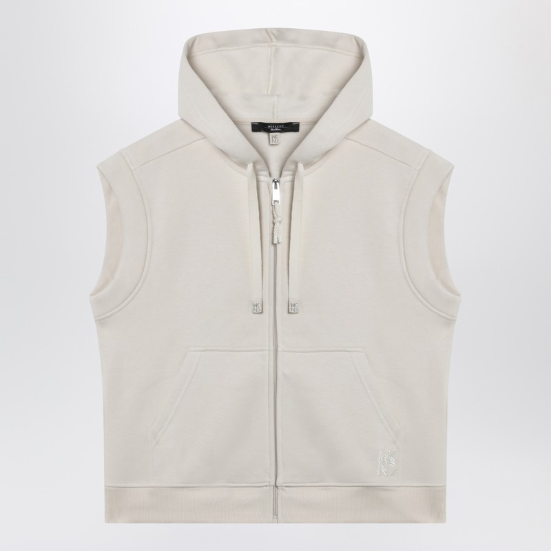 Weekend Max Mara Ivory Cotton-fleece Gilet In Blue