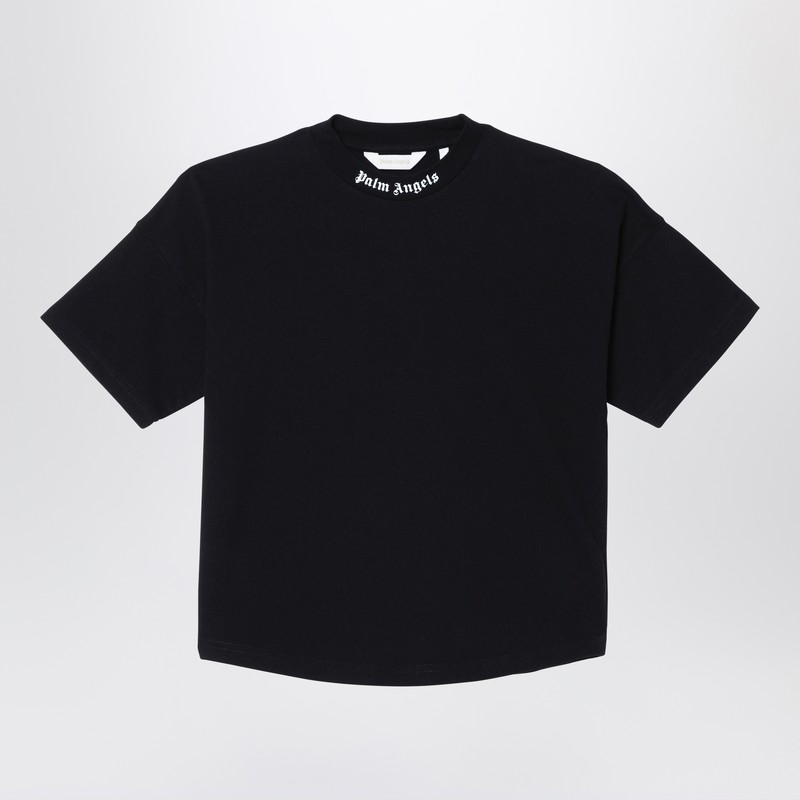 Black cotton T-shirt with logo