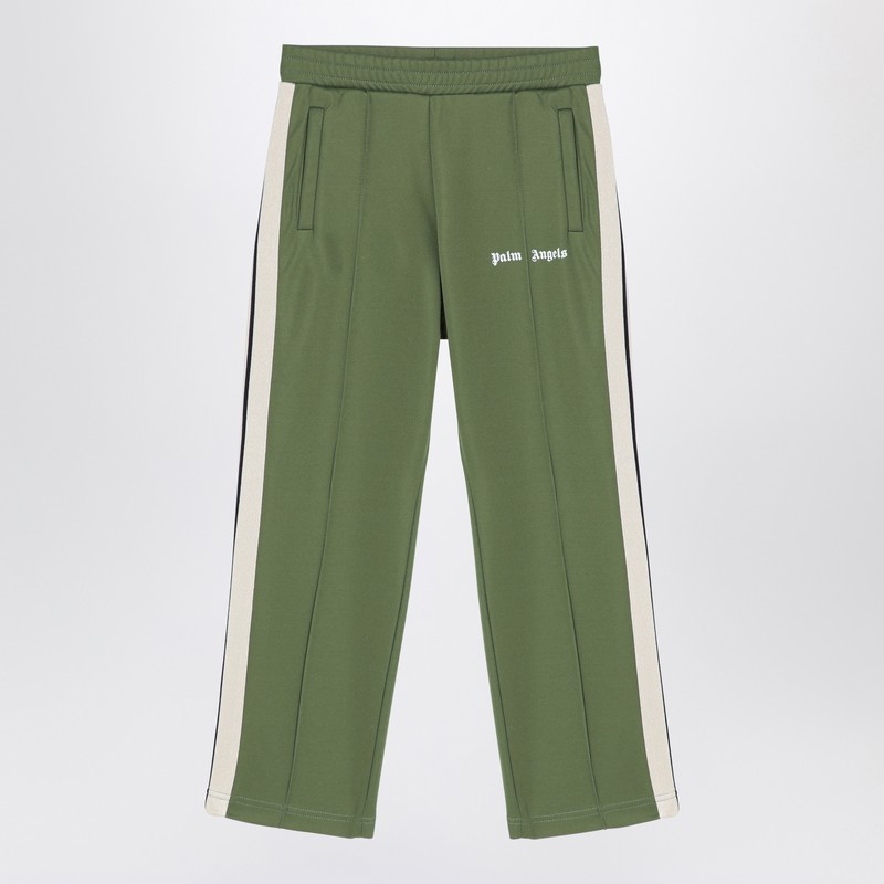 Military green jogging trousers with logo