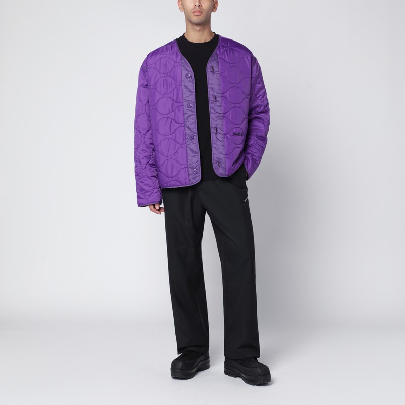 Oamc Combat Liner Jacket Embroidered Detail In Purple