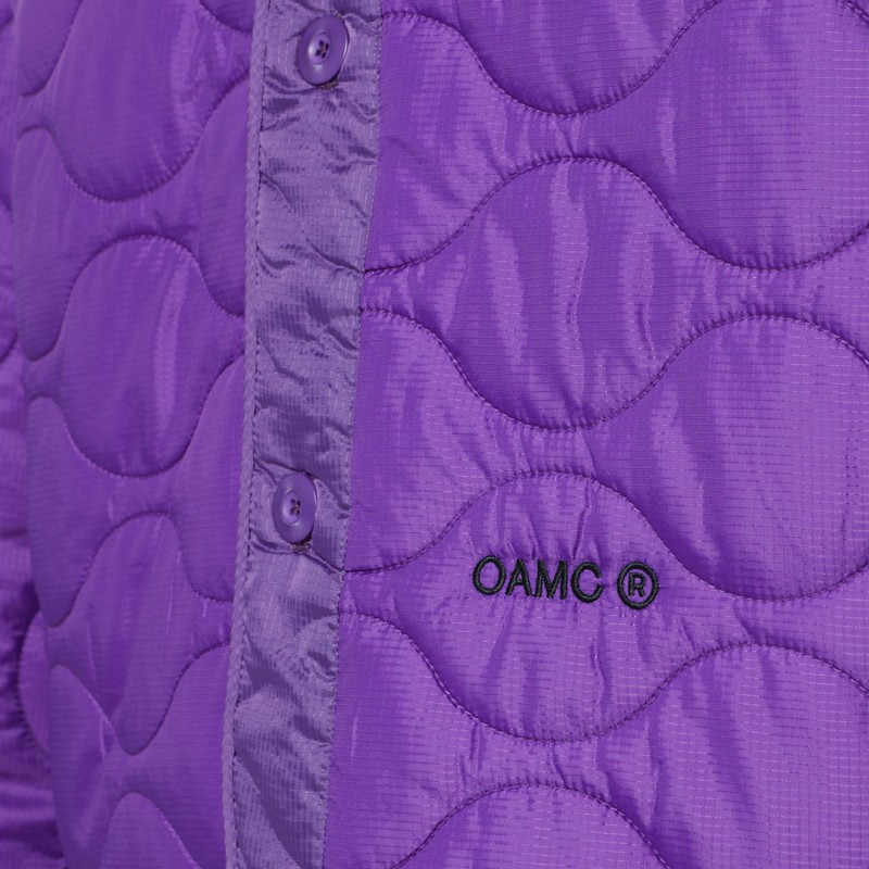 Oamc Combat Liner Jacket Embroidered Detail In Purple