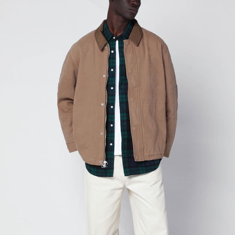 Beige cotton zip jacket