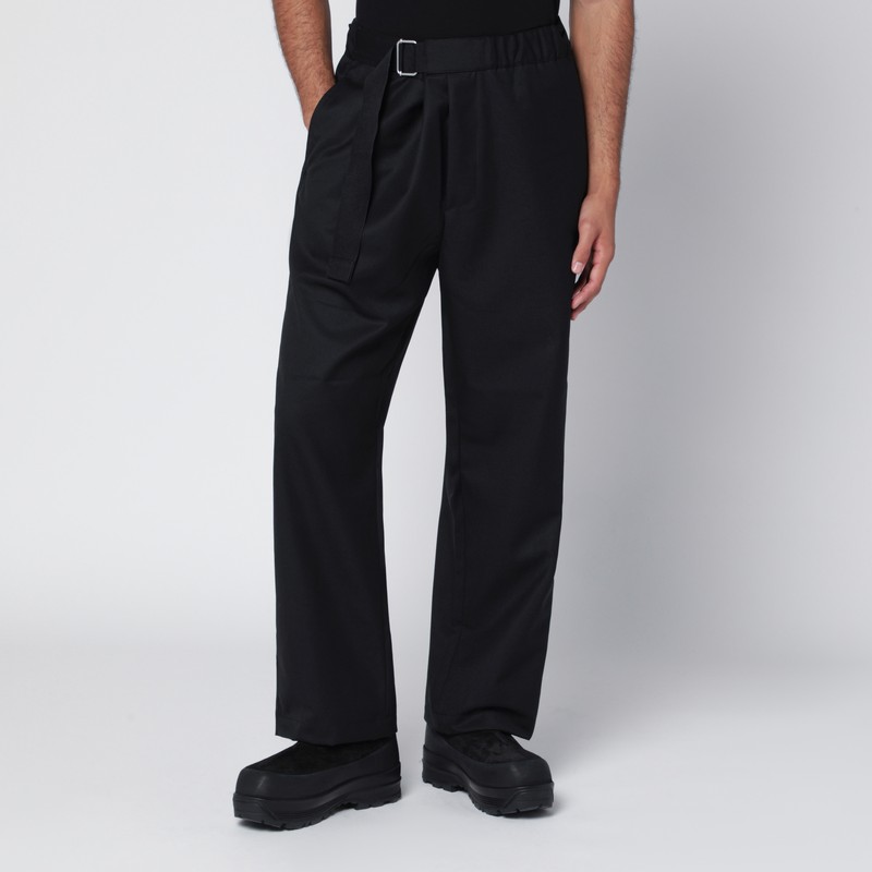 Black Regs trousers in wool blend