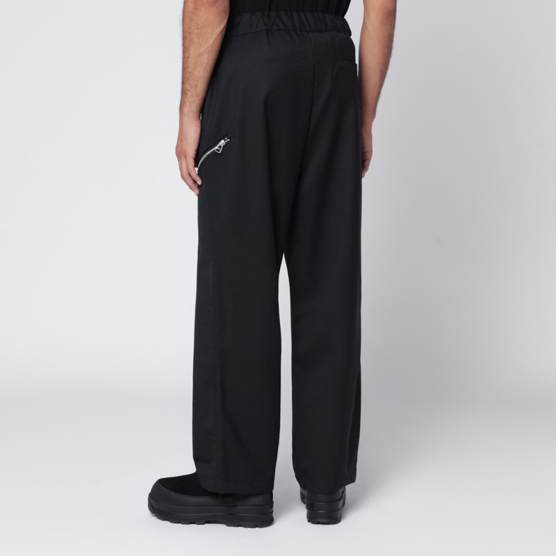 Oamc Wool Blend Trousers Featuring Side Pockets In Black